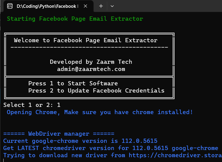 Facebook Page Email Extractor CLI