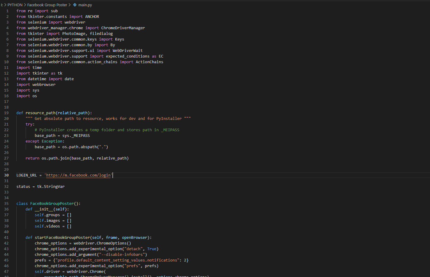 Source Code of Facebook Group Poster