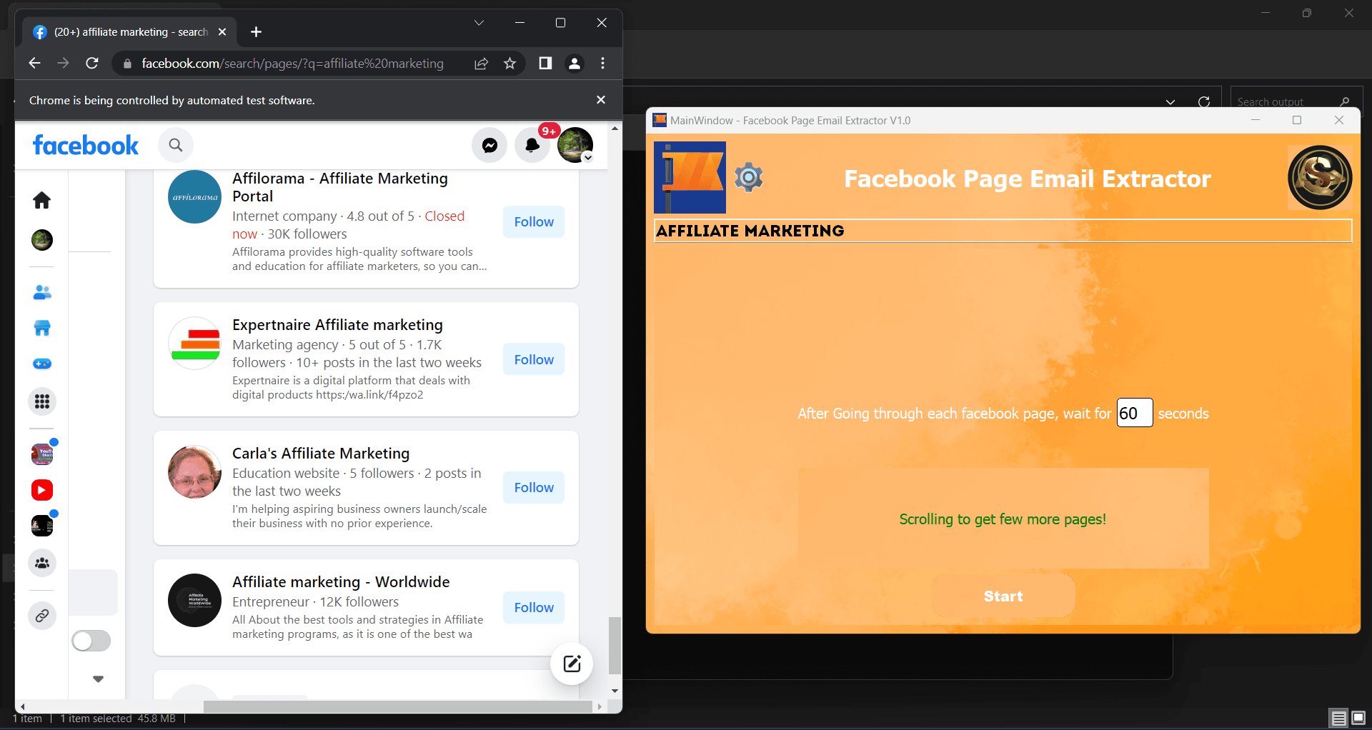 Facebook Page Email Extractor