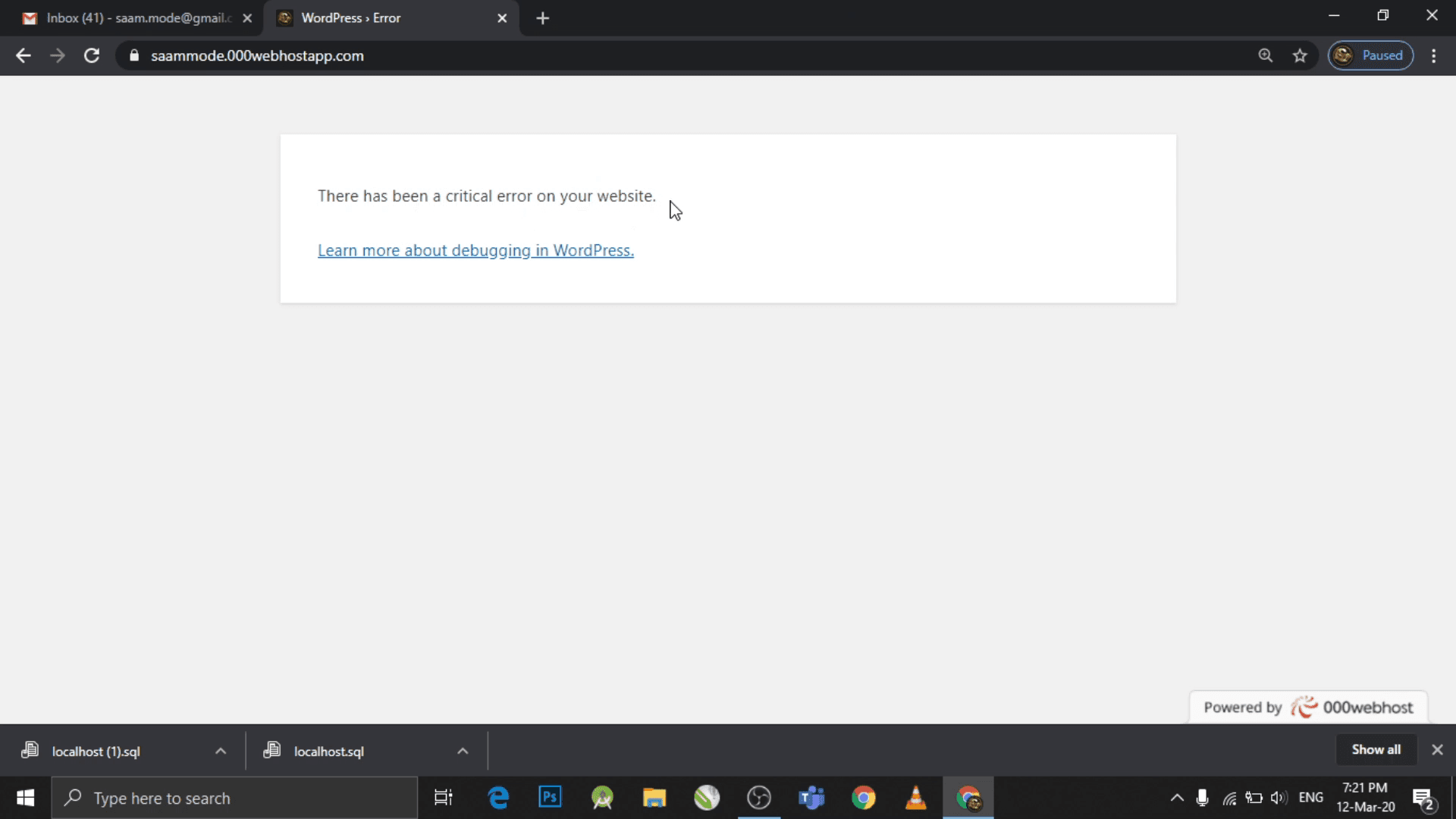 SOLVED: Your website is having critical error - Wordpress