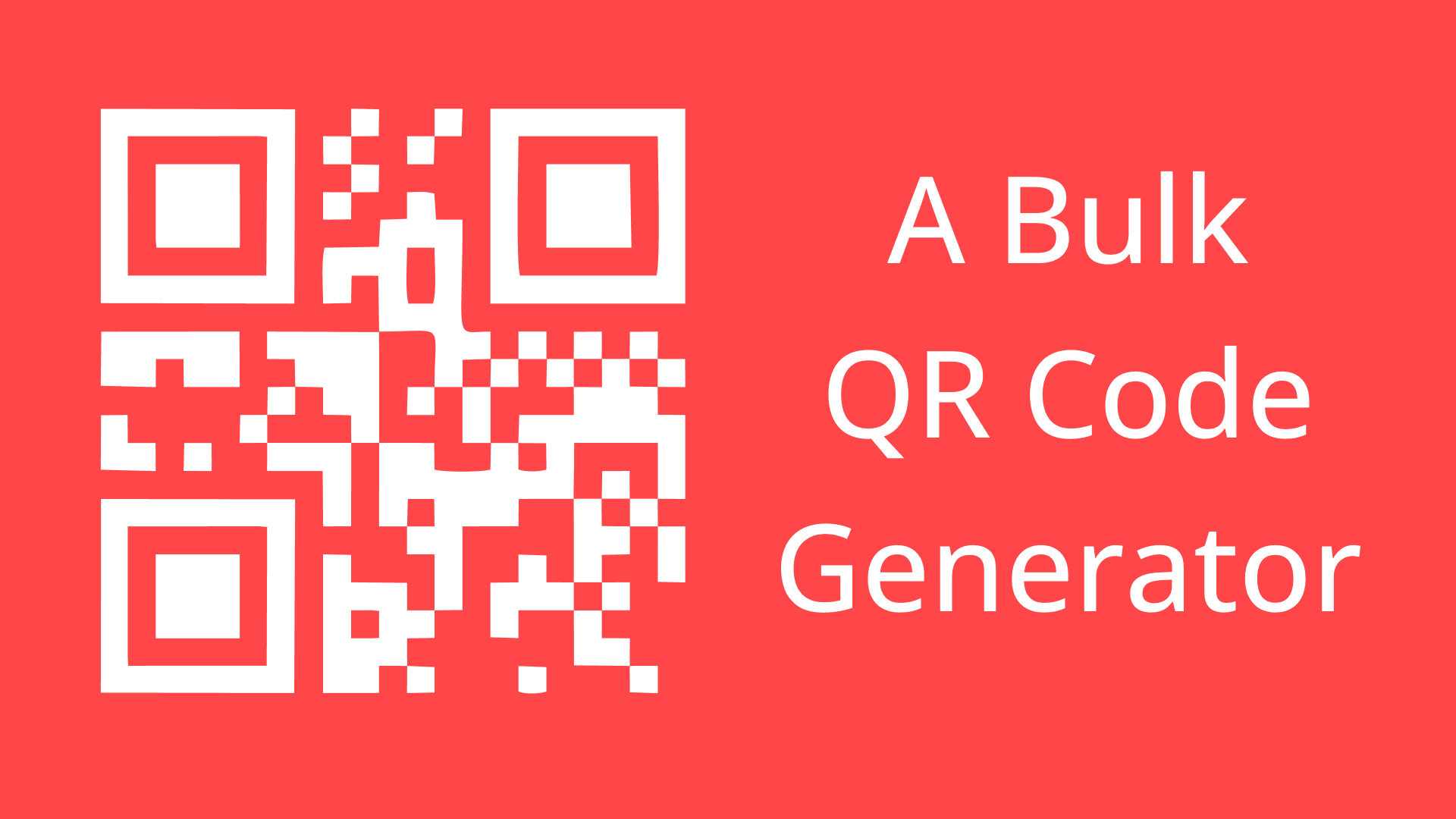 Bulk QR Code Generator