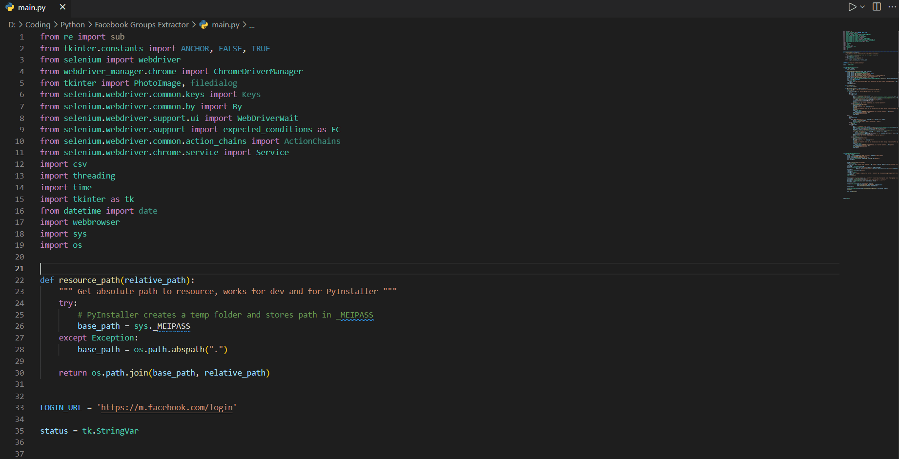 Source Code of Facebook Group Extractor