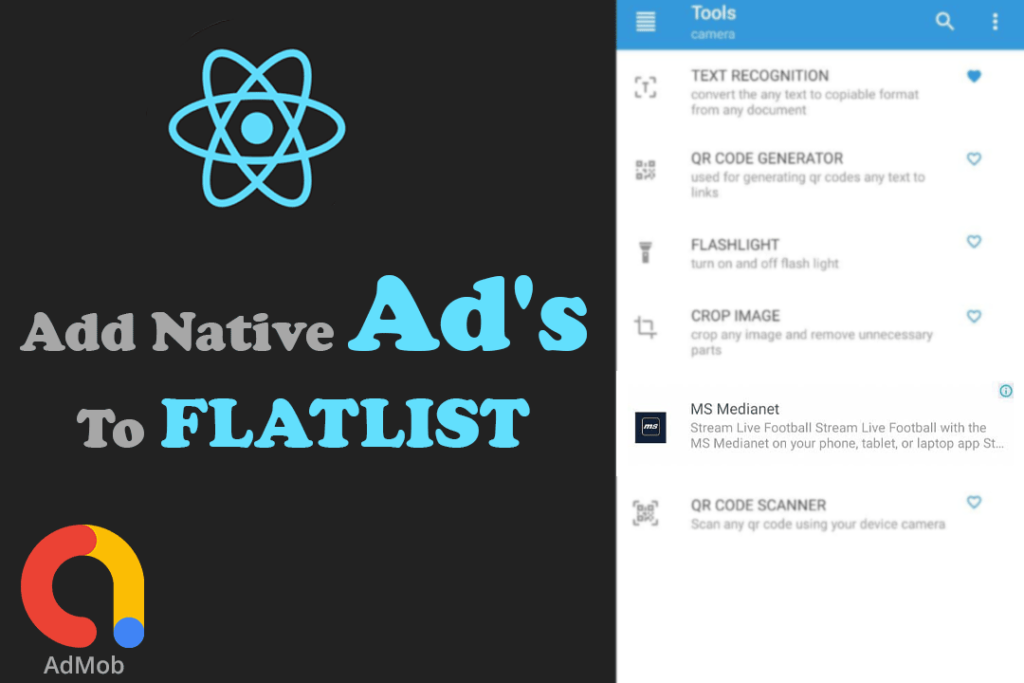 How to add native ads to flatlist 