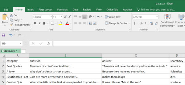 CSV Youtube Shorts Generator