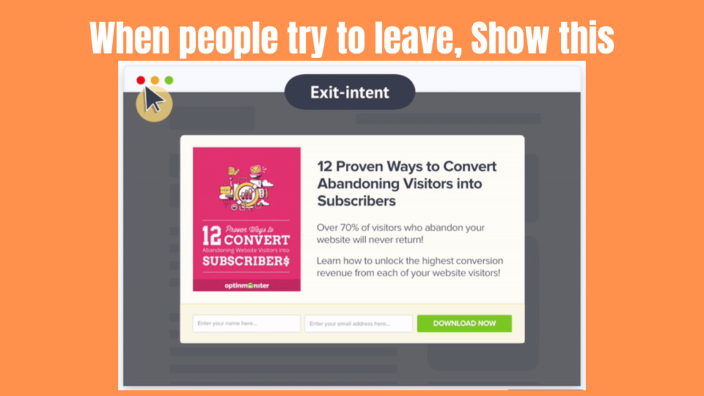 how to show popups when visitors try to leave your website